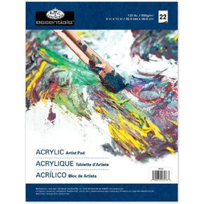 Royal Brush Royal Langnickel 22-Sheet Oil and Acrylic Essentials Artist Paper Pad, 9-Inch by 12-Inch