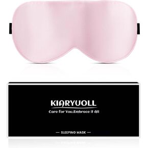 Silk Sleep Mask, 2 Count (Pack of 1) 100% Mulberry Silk Fabric with Adjustable Strap for Sleeping, Light Blocking Gifts