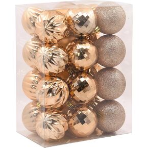 Hallmark Black Shatterproof Christmas Ornaments Set, 24-Piece