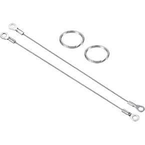 PATIKIL Stainless Steel Lanyard Cable 1.5mmx20cm, 6 Pack Eyelets Ended Security Wire Rope with 12 Pack Key Ring
