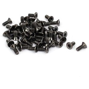 TOP-VIGOR 50Pcs Hex Socket Countersunk Head Screw Bolts, M2 x 5mm Alloy Steel Flat Head Socket Cap Screws Bolts Fasteners for Bicycle Motorcycle Repair, Machinery, Household Appliances, Black in Saudi Arabia