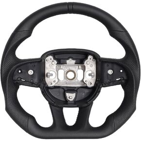 Car Steering Wheel Carbon Fiber Steering Wheel Locator Wire Breathable Anti-skid Compatible with Dodge Challenger/Charger/Hummer Cat 2015-2020 (forged carbon fiber)