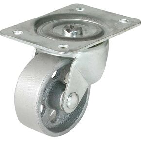 Shepherd Hardware 9782 4-Inch Cast Iron Swivel Plate Caster, 500-lb Load Capacity,Silver