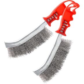 Wire Brushes Set Scratch Brushes BeQell 2pcs Grill Brush Rust Removal Stainless Steel Bristles Tool with Plastic Handle for Cleaning Cooking Grates,Corrosion,Automotive,Paint,Welding Slag