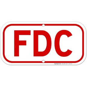 Sigo Signs, FDC Sign, Fire Department Connection Sign, 6x12 Inches, Rust Free .040 Aluminum, Fade Resistant, Made in USA