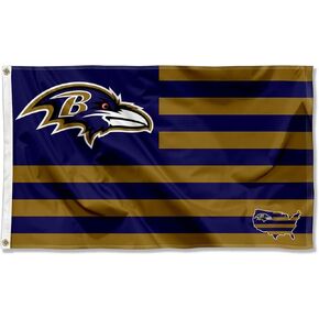 WinCraft Baltimore Ravens USA American Nation Stripes 3x5 Grommet Flag
