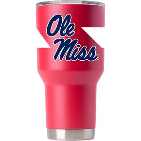 Gametime Sidekicks Ole Miss 30oz Red Tumbler - Officially Licensed, 18/8 Stainless Steel, Double-walled, Vacuum-insulated, UV LED Printed Logos, Sweatless, Stays Hot/Cold - 360 Wrap