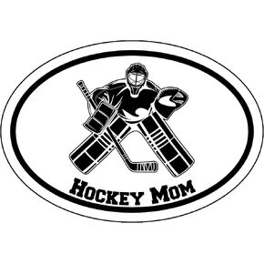 WickedGoodz Oval Hockey Goalie Mom Decal - Ice Hockey Bumper Sticker - for Laptops Tumblers Windows Cars Trucks Walls