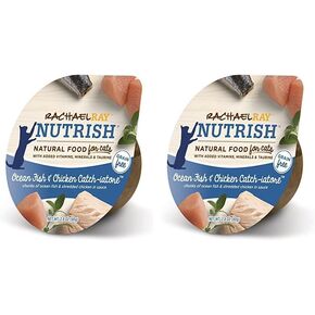 Rachael Ray Nutrish Natural Wet Cat Food, Ocean Fish & Chicken Catch-iatore Recipe, 2.8 Ounce Cup, Grain Free