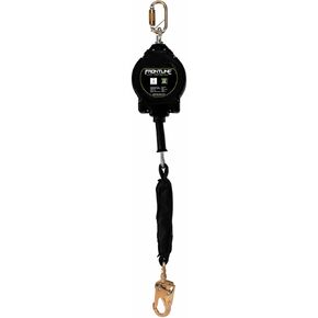 Frontline Fall Protection RPG25LE Leading Edge Cable Single Leg 25ft SRL with Steel Snap Hook End |OSHA & ANSI Compliant SRL |Galvanized Steel Retractable Lifeline/Safety Yoyo Black