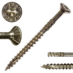#9 x 3 Saberdrive Star Drive Multi-Purpose Construction Screws 5 LB, Approx. 363 Pieces, Durable Wood Screws, Serrated Thread for Secure Fastening, Avoid Cam Out