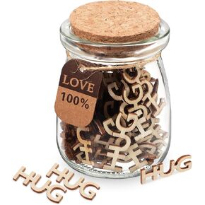 Alipis Give a Hug in a Bottle Hug Wooden Cutout Letter Miss You Present Teacher Appreciation Present For Birthday Engagement Anniversary in Kuwait