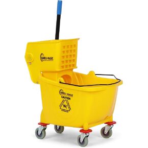 Simpli-Magic Commercial Mop Bucket with Side Press Wringer, 36 Quart, Yellow