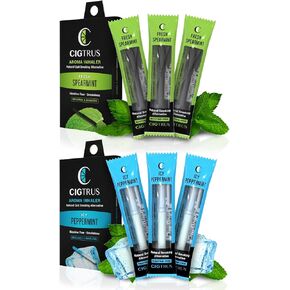 Smokeless Air Inhaler - Smoking Alternative | Tobacco-Free, Nicotine-Free, & Non-Electric | Oral Fixation Relief - Quit Smoking Aid & Vaping Aid | Fresh Spearmint & ICY Peppermint- 6 Pieces