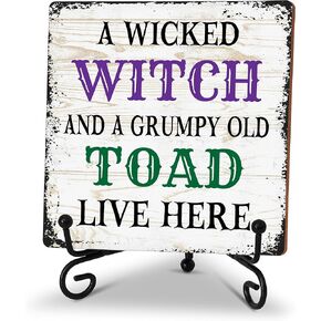 Halloween Indoor Decorations For Home, Halloween Boo Ghost Table Sign For Kitchen Bathroom Office, Halloween Tiered Tray Decor, Halloween Gifts, Farmhouse Wood Plaque With Metal Stand (E04)