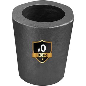 GongYi #0 (1.1lbs-0.5kg) Clay Graphite Crucible for Metal Melting Casting Refining Gold Silver Copper Brass Aluminum