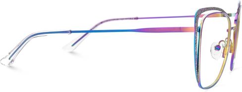 Zeelool Non-prescription Clear Lens Eyeglasses for Women Metal Cat Eye Frame Eyewear with Glitter JGM182863 in Saudi Arabia