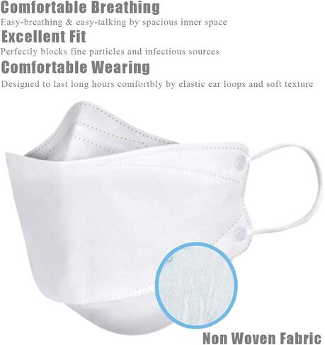 Unisex Adult Kids Disposable 3D KF94 Face Mask 4-Layer Filters Individual Packs Made in Korea in Saudi Arabia