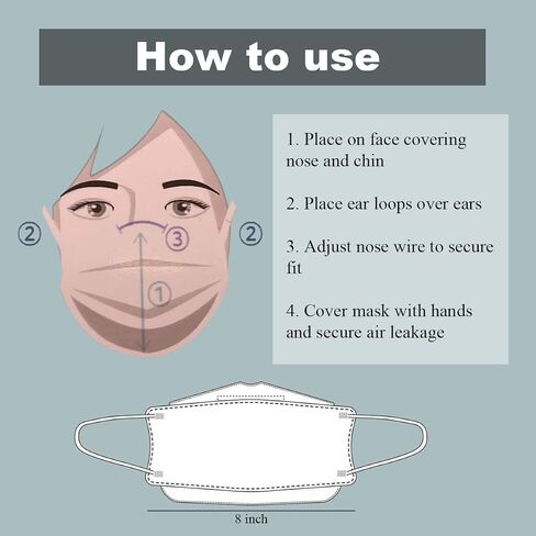 Unisex Adult Kids Disposable 3D KF94 Face Mask 4-Layer Filters Individual Packs Made in Korea in Saudi Arabia