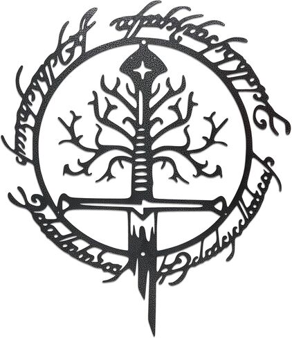Jefuzh Lord Metal Wall Decor The Rings Metal Wall Art Decor for Home Decoration Large LOTR Sword Art Decor Lord Gift for LotR Fans Housewarming Gift (15.7" x 13.3" Large, Black Iron Vein) in Kuwait