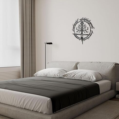 Jefuzh Lord Metal Wall Decor The Rings Metal Wall Art Decor for Home Decoration Large LOTR Sword Art Decor Lord Gift for LotR Fans Housewarming Gift (15.7" x 13.3" Large, Black Iron Vein) in Kuwait