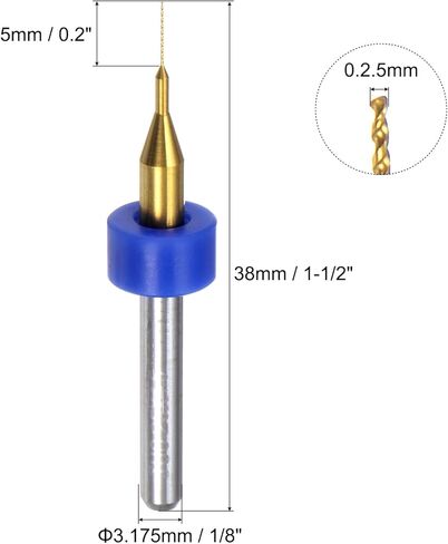 uxcell 10 قطع PCB لقم الثقب 1/8 بوصة ساق 1.45 مم من الكربيد المطلي بالتيتانيوم مايكرو تويست لقم الثقب الصغيرة مجموعة أداة الحفر الدوارة لطباعة لوحة الدوائر والمجوهرات النقش باستخدام الحاسب الآلي in Kuwait