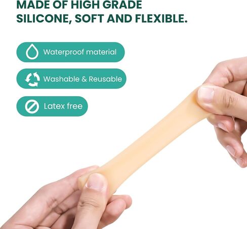 Welnove Gel Toe Cap and Protector - 12-Pack Aloe Vera Extract Infused Silicone Toe Covers - Toe Cushions for Pain Relief, Missing or Ingrown Toenails, Corns, Calluses, Blisters (4L + 8M, Clear) in Saudi Arabia