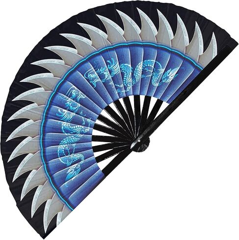 Female Ninja Fan Folding Fan UV Glow Hand Fans War Fans Cosplay Outfit Costume Halloween Ninja Blades Bamboo Fan Cosplay Accessories (2-3) in Saudi Arabia