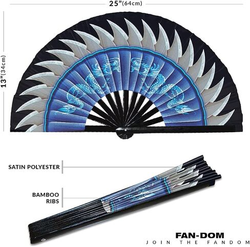 Female Ninja Fan Folding Fan UV Glow Hand Fans War Fans Cosplay Outfit Costume Halloween Ninja Blades Bamboo Fan Cosplay Accessories (2-3) in Saudi Arabia