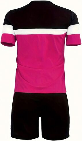 SOLY HUX Women's Plus Size 2 Piece Outfits Color Block Short Sleeve T Shirt and Shorts Set in Saudi Arabia