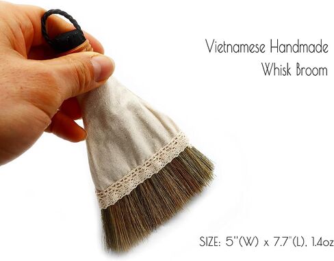 Natural Hand Whisk Broom (Before Use, Tap The Broom Against a Hard Surface to Remove Excess Dust Generated in The Manufacturing Process) 5''(W) x 7.7"(L), 1.4oz in Saudi Arabia