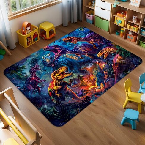 Dinosaur Rug for Boys Bedroom and Living Room Decor - Fun Dino Rug - 36x24 inches in Saudi Arabia