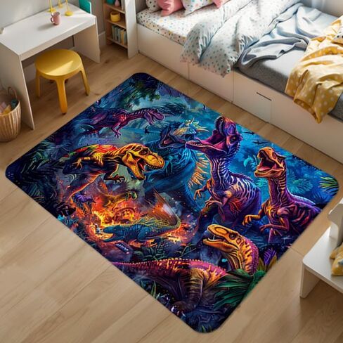Dinosaur Rug for Boys Bedroom and Living Room Decor - Fun Dino Rug - 36x24 inches in Saudi Arabia