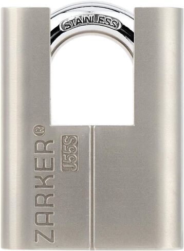 J55S keyed Padlock, Heavy Duty Stainless Steel Shackle Lock, Waterproof and Rustproof Storage, Warehouses, Garage, Outdoors, 1-Pack in Kuwait