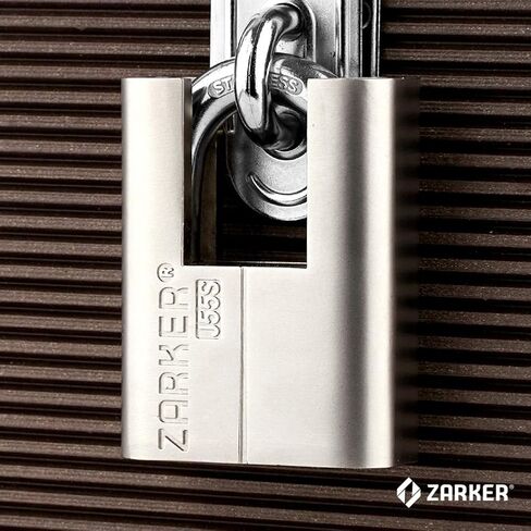 J55S keyed Padlock, Heavy Duty Stainless Steel Shackle Lock, Waterproof and Rustproof Storage, Warehouses, Garage, Outdoors, 1-Pack in Kuwait