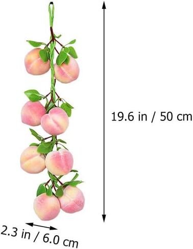 Luxshiny 3pcs قلادة الخوخ الاصطناعي، وهمية محاكاة الخوخ سلسلة الاصطناعي الفاكهة واقعية الزخرفية الغذاء صور الدعائم لديكور المنزل المطبخ الطرف in Kuwait