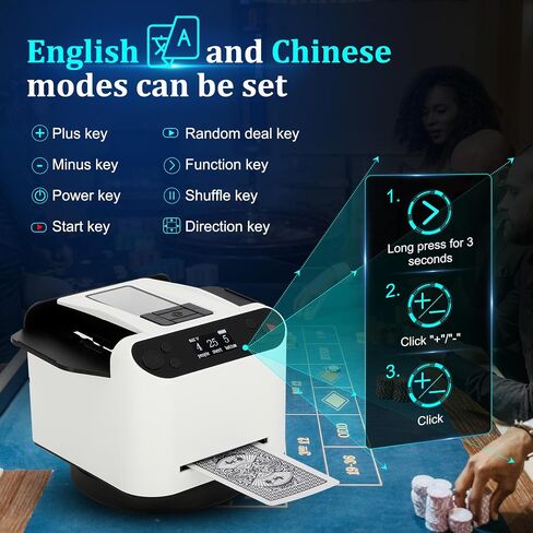موزع بطاقات أوتوماتيكي وموزع بطاقات 2 في 1، 2 طابق مع جهاز تحكم لاسلكي يدور 360 درجة، هادئ للغاية، قابل لإعادة الشحن، يعمل مع UNO، بيتزا جبن الماعز تاكو كات، خمسة تيجان، صفقة مونوبولي، إلخ in Kuwait