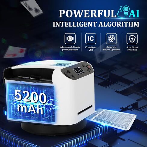 موزع بطاقات أوتوماتيكي وموزع بطاقات 2 في 1، 2 طابق مع جهاز تحكم لاسلكي يدور 360 درجة، هادئ للغاية، قابل لإعادة الشحن، يعمل مع UNO، بيتزا جبن الماعز تاكو كات، خمسة تيجان، صفقة مونوبولي، إلخ in Kuwait