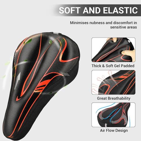 Bike Seat Cushion - SPACEWALK Gel Padded Bike Seat Cover for Men&Women Comfort, Soft Exercise Bicycle Seat Compatible with Peloton, Outdoor & Indoor in Saudi Arabia