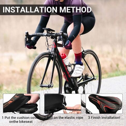 Bike Seat Cushion - SPACEWALK Gel Padded Bike Seat Cover for Men&Women Comfort, Soft Exercise Bicycle Seat Compatible with Peloton, Outdoor & Indoor in Saudi Arabia