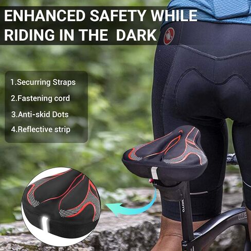 Bike Seat Cushion - SPACEWALK Gel Padded Bike Seat Cover for Men&Women Comfort, Soft Exercise Bicycle Seat Compatible with Peloton, Outdoor & Indoor in Saudi Arabia