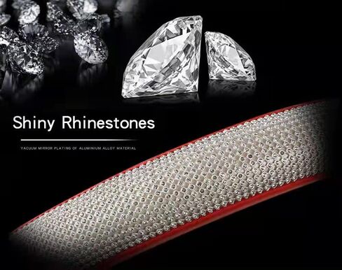 غطاء عجلة القيادة من Bling Diamond، أغطية عجلة القيادة الجلدية للنساء والفتيات مع أحجار الراين الكريستالية، قابلة للتنفس، مضادة للانزلاق مقاس 14-15 بوصة من إكسسوارات السيارة اللامعة (أصفر) in Kuwait
