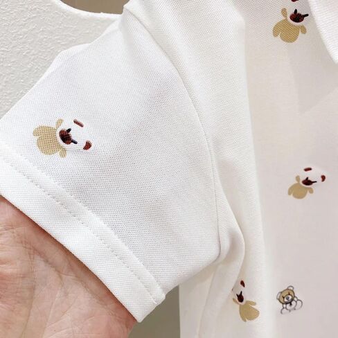 Boys Polo Shirt with Bear Printed, Short Sleeves, Kids Tshirt, in Kuwait