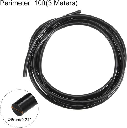 High-Performance Urethane Round Belting - [3.3ft(1m) Length x 5mm Diameter] PU Transmission Belt Polyurethane Belt for Drive Transmission Use, Black in Saudi Arabia