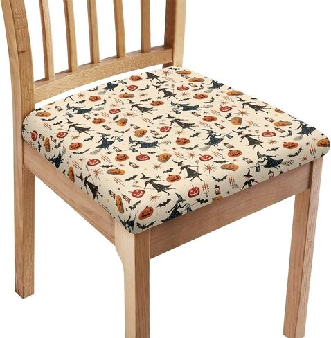Cow Print Chair Seat Covers for Dining Room Chairs Set of 4,Brown Chair Seat Slipcovers Protector Kitchen Accessories Dining Chair Covers in Saudi Arabia