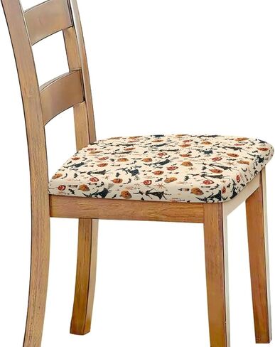 Cow Print Chair Seat Covers for Dining Room Chairs Set of 4,Brown Chair Seat Slipcovers Protector Kitchen Accessories Dining Chair Covers in Saudi Arabia