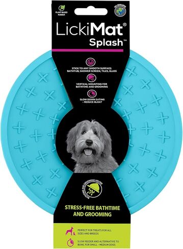 LickiMat Splash, Dog Slow Feeder Bowl Lick Mat, Boredom Anxiety Reducer, Sticks to Smooth Surface; Perfect for Food, Treats, Yogurt, or Peanut Butter. Fun Alternative to a Slow Feed Dog Bowl in Kuwait
