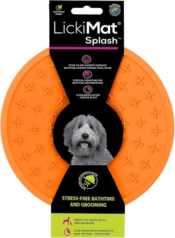 LickiMat Splash, Dog Slow Feeder Bowl Lick Mat, Boredom Anxiety Reducer, Sticks to Smooth Surface; Perfect for Food, Treats, Yogurt, or Peanut Butter. Fun Alternative to a Slow Feed Dog Bowl in Kuwait