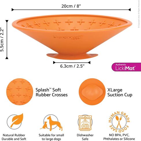 LickiMat Splash, Dog Slow Feeder Bowl Lick Mat, Boredom Anxiety Reducer, Sticks to Smooth Surface; Perfect for Food, Treats, Yogurt, or Peanut Butter. Fun Alternative to a Slow Feed Dog Bowl in Kuwait