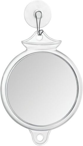 iDesign - مرآة حلاقة صغيرة خالية من الضباب 20301 مع ذراع مرن، مرآة بدون ضباب للحمام، طاولة الزينة، حوض الاستحمام، الجدار، 14 بوصة × 4.5 بوصة × 5.82 بوصة، بيضاء in Kuwait